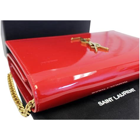 ysl patent red bag